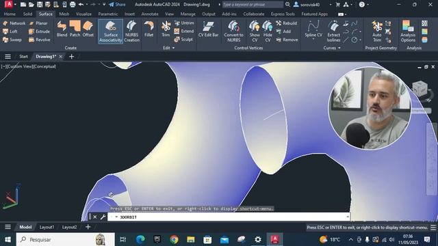 AutoCAD 2024 - criando xicara 3d смотреть онлайн