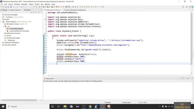Handling Keyboard events in Selenium Automation II WebDriver Selenium Automation смотреть онлайн