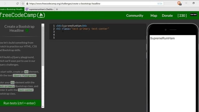 Create a Bootstrap Headline- freeCodeCamp Responsive Design with Bootstrap lesson #19 смотреть онлайн