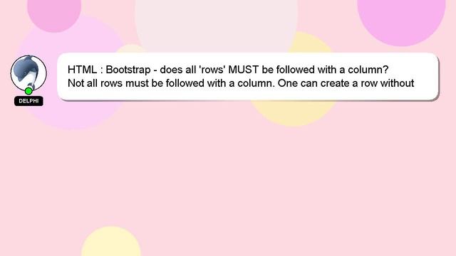 HTML : Bootstrap - does all 'rows' MUST be followed with a column? смотреть онлайн