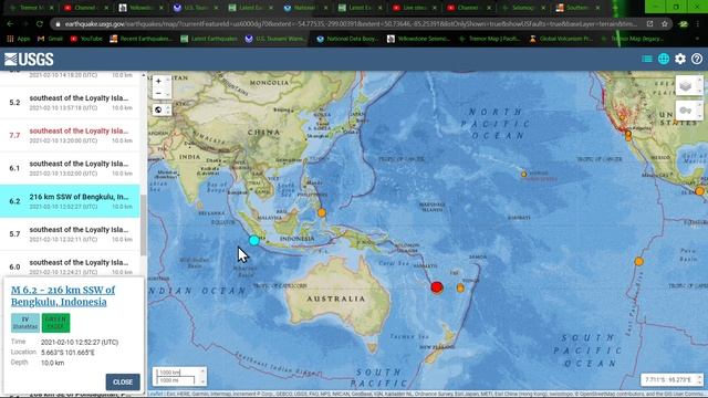 7.7 Earthquake southeast of the Loyalty Islands.. Many large aftershocks occurring 2/10/2021 смотреть онлайн