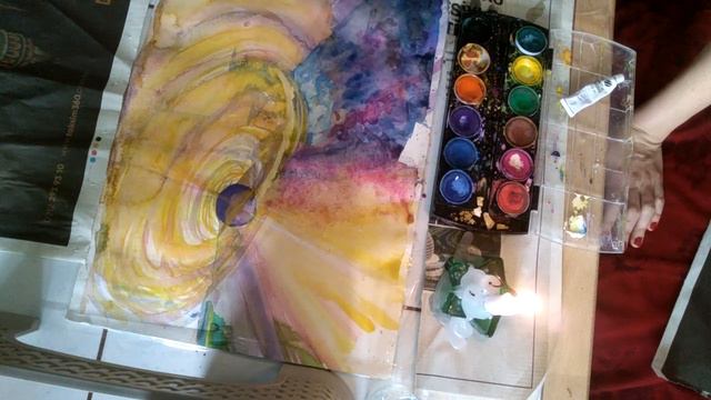 Урок живописи акварелью. Космос яркий. Часть 4 смотреть онлайн