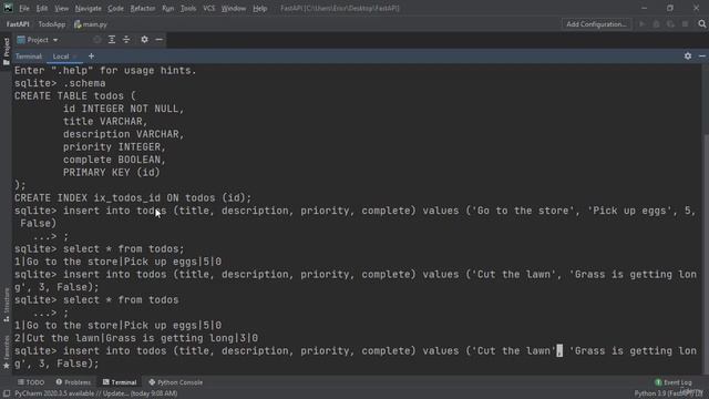 008 FastAPI Project SQLite3 Setting Up Todos смотреть онлайн