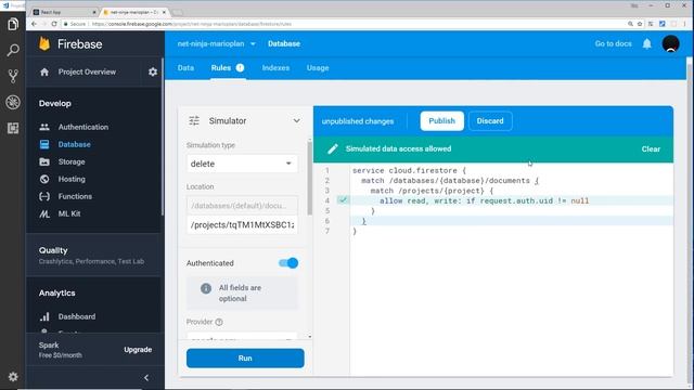 React, Redux & Firebase App Tutorial #32 - Firestore Security Rules смотреть онлайн