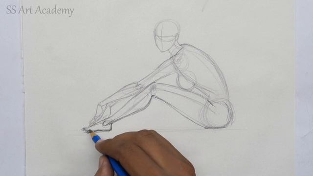 How to Draw Female sitting pose | Female body anatomy drawing смотреть онлайн