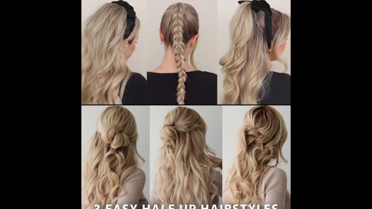 ПРОСТЫЕ ПРИЧЕСКИ НАПОЛОВИНУ ВВЕРХ ? Идеально подходит для свадеб, ШКОЛЫ, выпускного вечера и работы смотреть онлайн