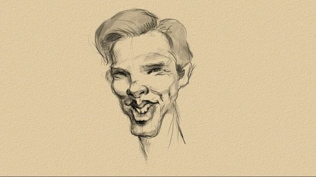 Шарж-набросок. Как нарисовать шарж с фотографии. Speed paint смотреть онлайн