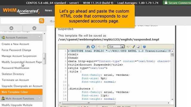 FatCat Servers Video Tutorials - How to modify the suspended accounts page in WHM смотреть онлайн