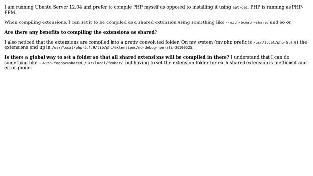 PHP shared extensions on Linux смотреть онлайн