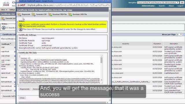How to regenerate self-signed certificates on CUCM, IM&P and CUC смотреть онлайн