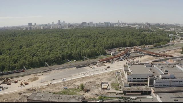 Пролетая над ПИК Сигнальный проезд 16. МЦК, Северо-восточная хорда строительство. Новостройки Москв смотреть онлайн