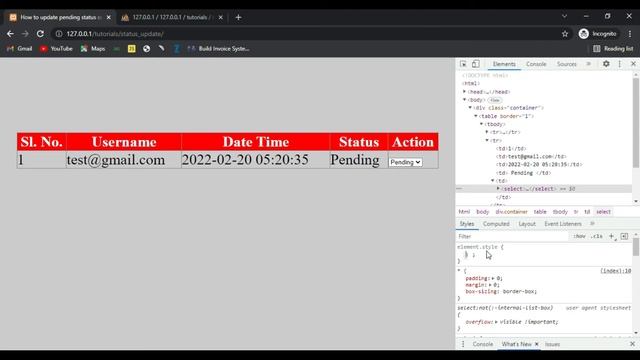 How to update data using onchange event selected value | JavaScript with PHP and MySQL | E-CODEC смотреть онлайн
