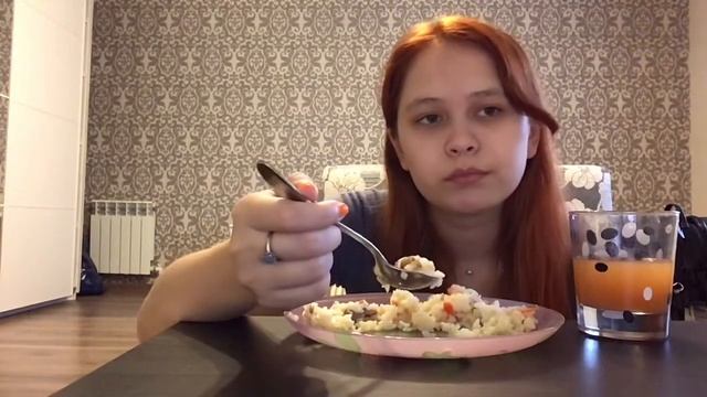 Мукбанг/ плов с мясом/ Mukbang/ не АСМР/ No ASMR