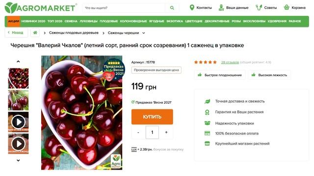 УРОЖАЙНЫЕ СОРТА ЧЕРЕШНИ от саженца до большого дерева [Агромаркет] смотреть онлайн