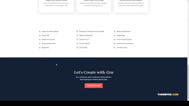 Gru - Personal Portfolio WordPress Theme minimal modern Website Builder