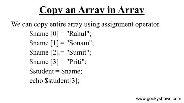 Copy an Array in Array in PHP (Hindi) смотреть онлайн