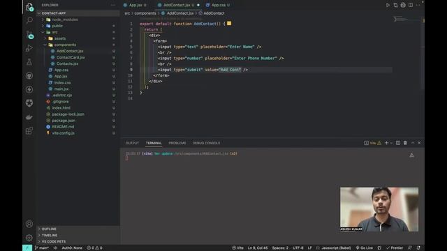 Contact Book Project 4 React Js : 27 | Latest React Course in Hindi by Comiit To Code смотреть онлайн