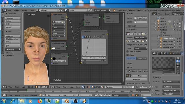 Blender: transparency channel to eyelashes смотреть онлайн