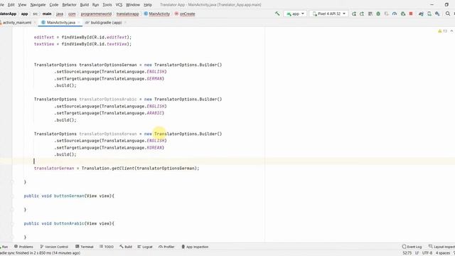 Translate texts into different languages (English, German, Arabic, Korean) in Android App by ML Kit смотреть онлайн