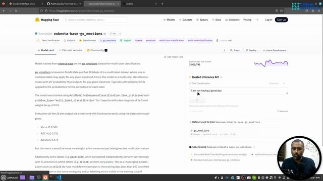 Text Classification using Huggingface with Web UI | Huggingface | Gradio | Python смотреть онлайн