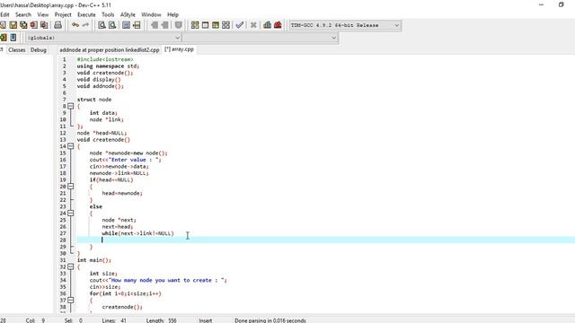 how to Add node at the beginning in single list c++ смотреть онлайн