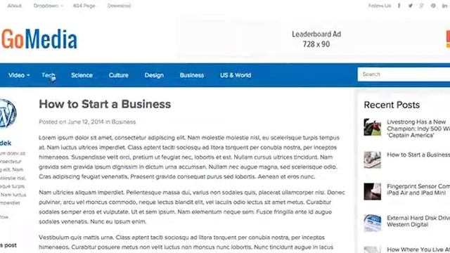 GoMedia Responsive WordPress Tech Magazine Theme смотреть онлайн