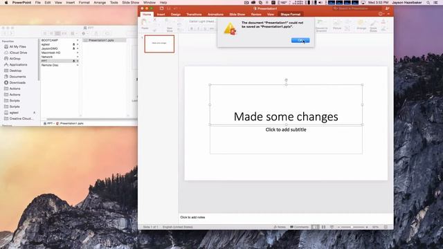 BUG Save-As Microsoft Powerpoint For Mac Version 15.13.1 With Network Volumes/shares