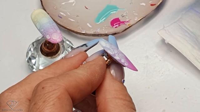 Summer Nail Art. Blooming Gel Nail Design. Ombre, 3d Nail Art. Summer Nail Design For Beginners.
