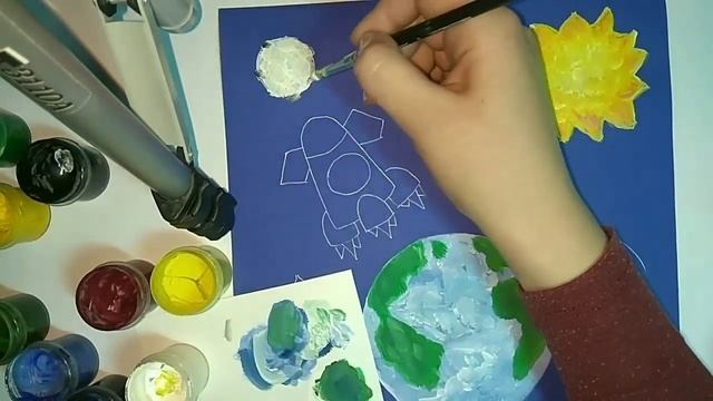 Видео-урок для детей. Рисунок "Полёт в космос". смотреть онлайн