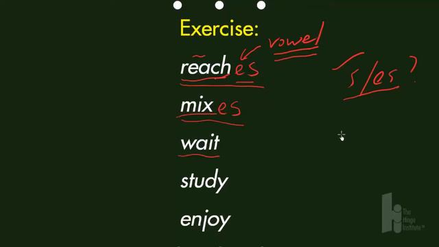 The Simple Present Tense - Spelling of Final -s or -es of the Base-form Verb - Exercise смотреть онлайн
