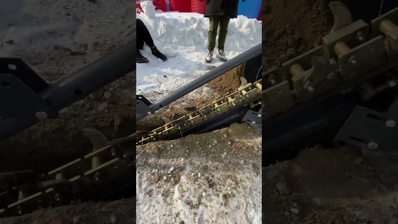 Техника ДИКТУМ. Зимние испытания. Траншеекопатель. #коммуникации #траншея #стройка #минипогрузчик смотреть онлайн