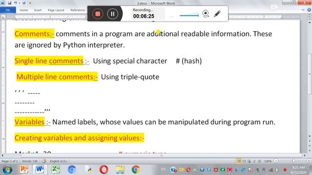 Interactive mode, Script mode, comments,variable in python смотреть онлайн