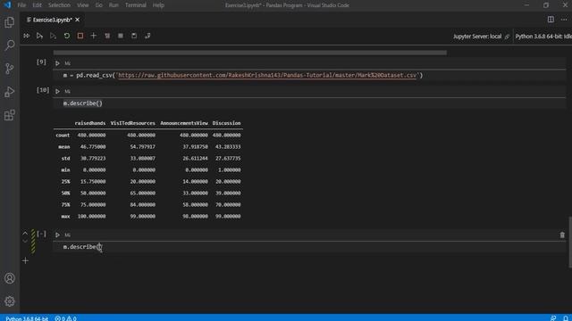 Pandas tutorial for Beginners | Pandas Describe Function | Percentile, Include, Exclude Parameters смотреть онлайн