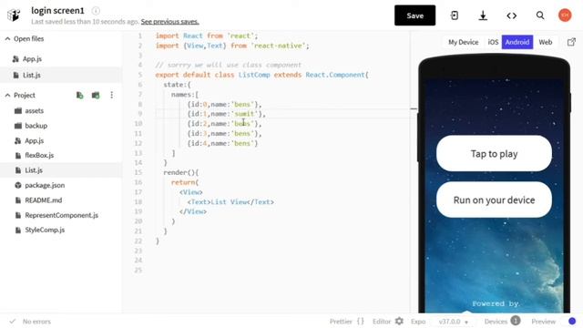 how to show list view in react native | react native for beginners | latest technology смотреть онлайн