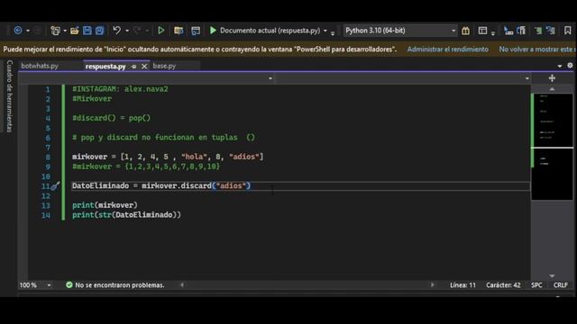 Diferencias entre pop() y discard() - Programacion en Python смотреть онлайн