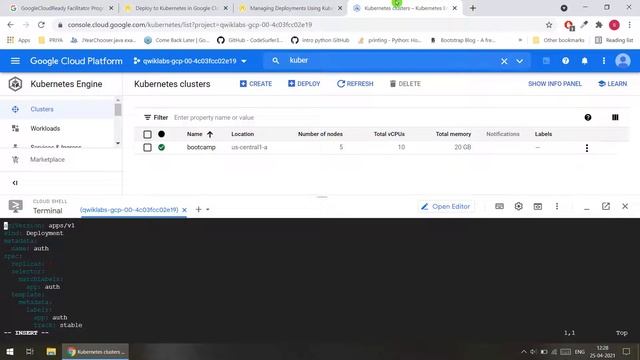 Managing Deployments Using Kubernetes Engine [GSP053] смотреть онлайн
