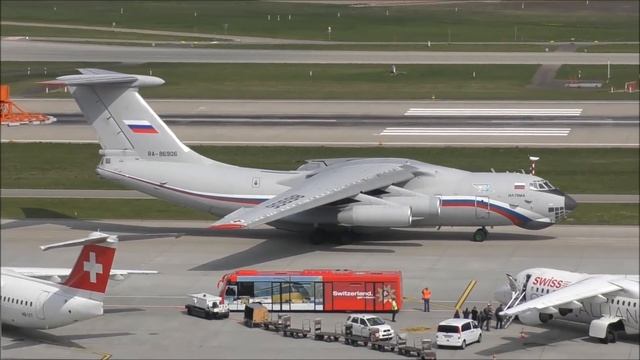(AAAMAZING SOUND!!!) Russia Air Force Ilyushin 76 taxiing/take off at ZRH смотреть онлайн