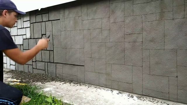 рисуем камень на фасаде. красивый камень.работа с арт бетоном. смотреть онлайн