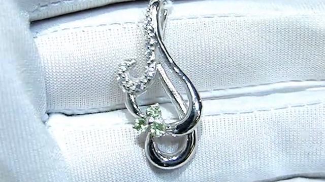 Серебряная подвеска 925 пробы с хризолитом перидот, оливин, цирконом, 2200000213808 в комплекте с смотреть онлайн
