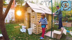 DIY Манкиту делают дом для детей / build a playhouse for kids