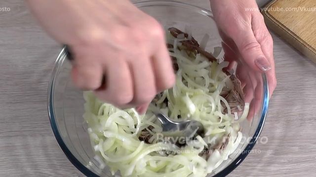 Очень Вкусно и Просто, Всего Два Ингредиента / Салат ''Гвардейский'' / meat salad смотреть онлайн