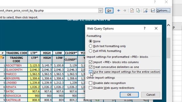 How to Import Dynamic Data From a Website to Excel смотреть онлайн