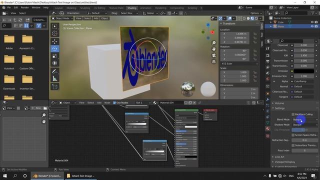 Blender 2.93 | Text on Glass Material EEVEE | Alpha Map tutorial смотреть онлайн