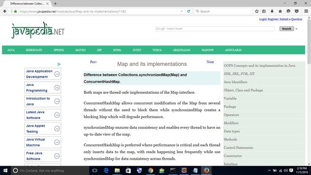 Difference between Collections.synchronizedMap(Map) and ConcurrentHashMap.
| javapedia.net смотреть онлайн