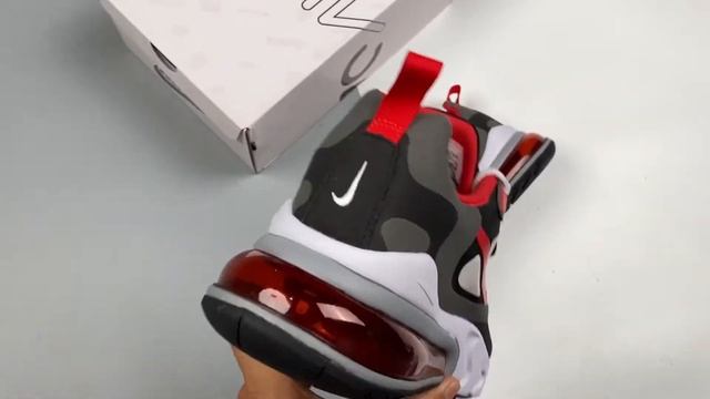 Nike Air Max 270 React Black White Iron Grey University Red смотреть онлайн