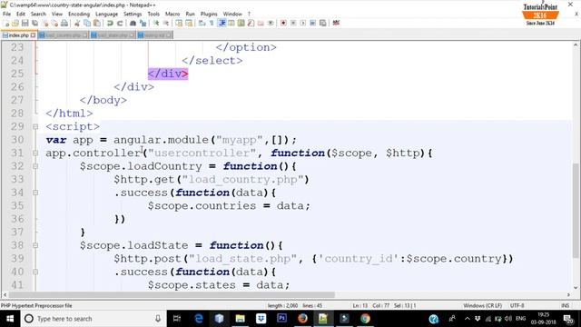 Dynamic Dropdown list using AngularJS with PHP ? Country State Example ? Best Example ?? смотреть онлайн