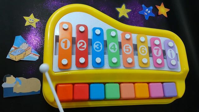 How to play Twinkle twinkle little star piano Xylophone tutorial easy with notes keys and numbers смотреть онлайн