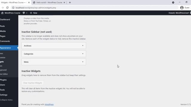 WordPress Web Development Course For Beginners Lecture 16 - WordPress Admin: "Appearance" Tab смотреть онлайн