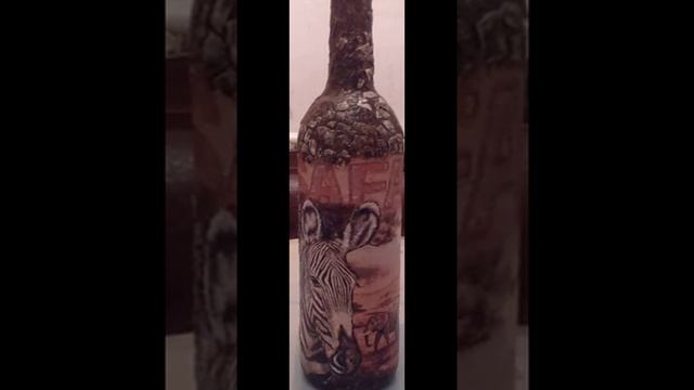 Декор бутылки из-под вина. Сафари. Любовь Мельник. смотреть онлайн