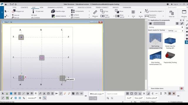 Irregular Footing in Tekla Structures || Tekla Structures Tutorial смотреть онлайн